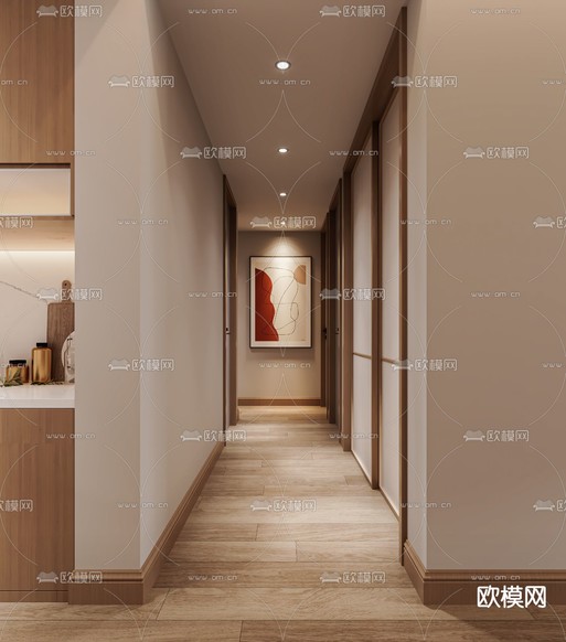 北欧客厅 餐厅3d模型下载(渲染图2)