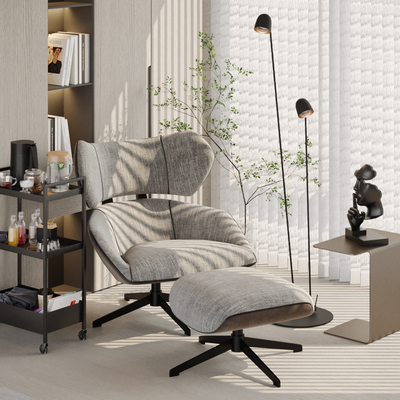  现代休闲躺椅su模型 