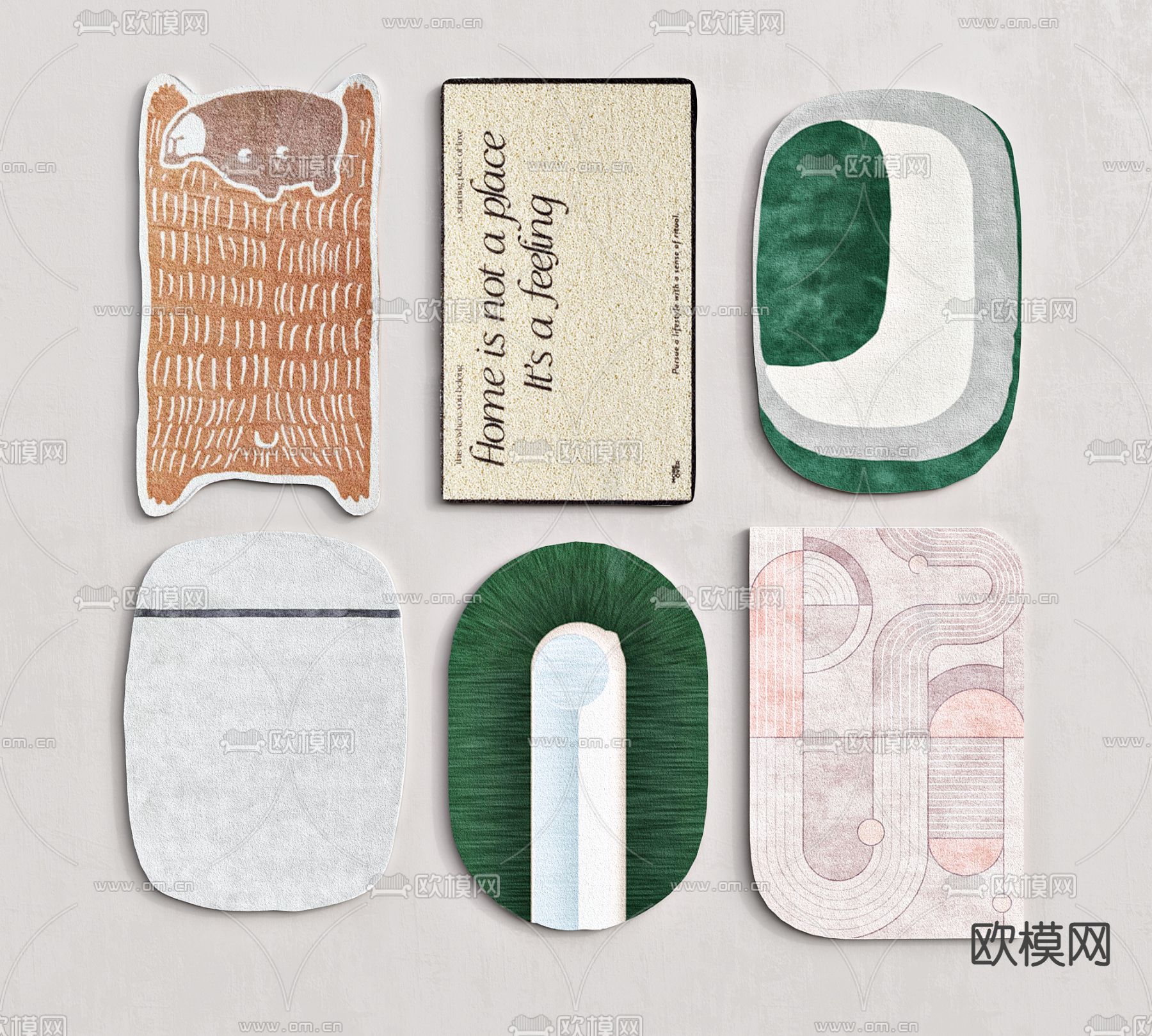 卡通地毯 儿童地毯3d模型下载