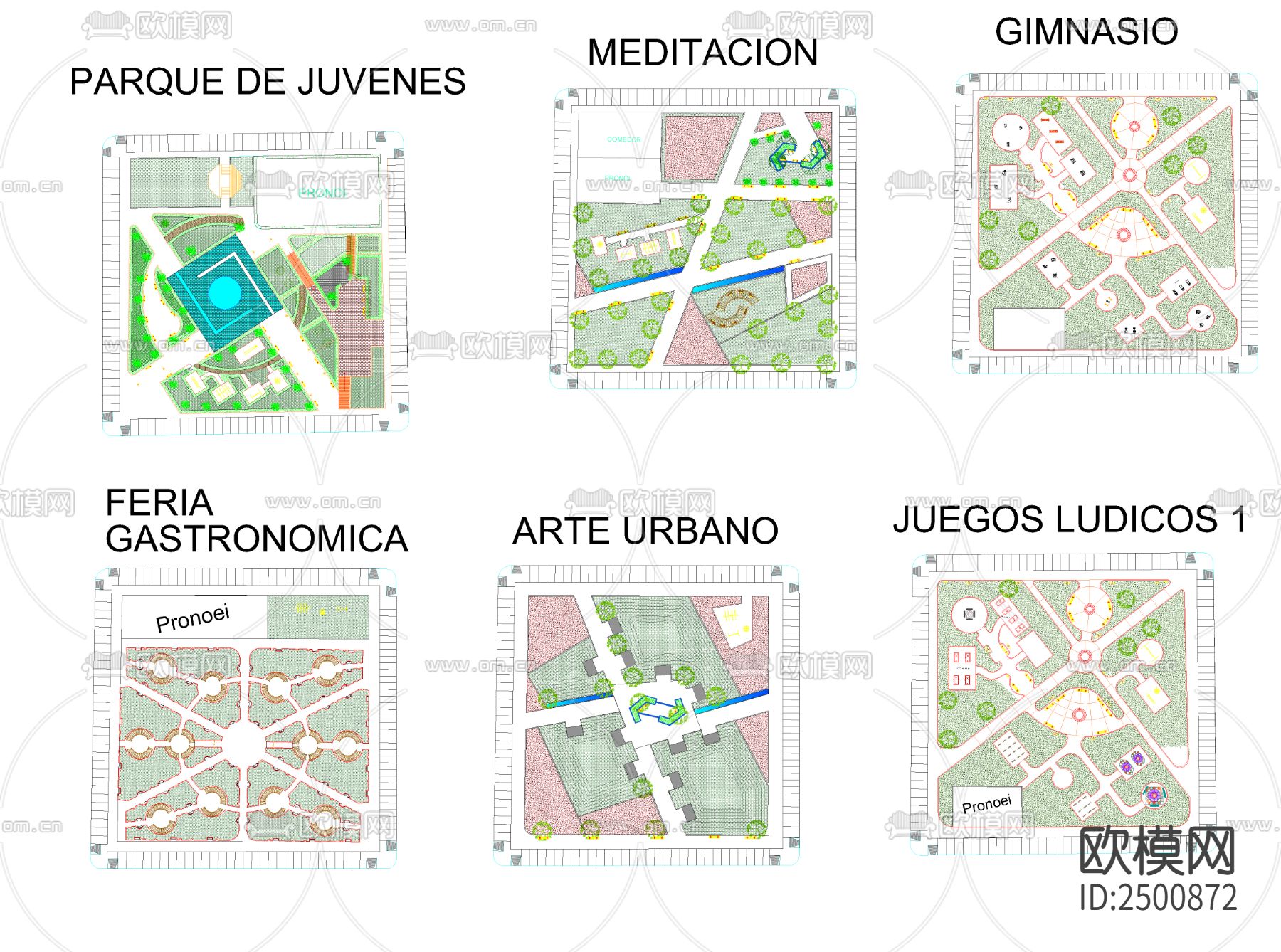 公园规划CAD施工图下载（渲染图3）