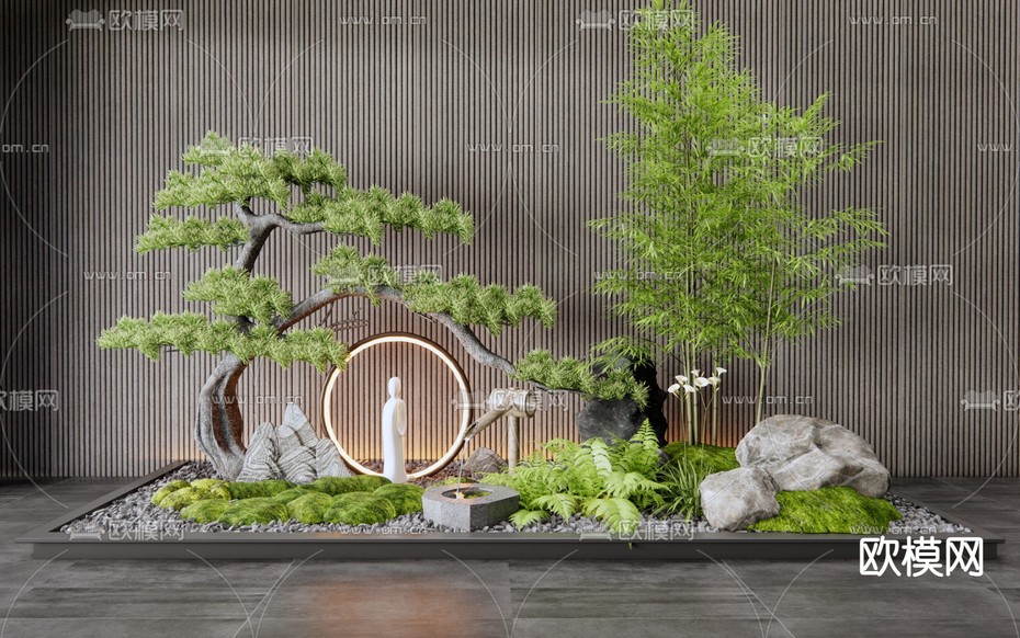现代室内景观造景su模型下载_ID13006631_sketchup模型下载-欧模网