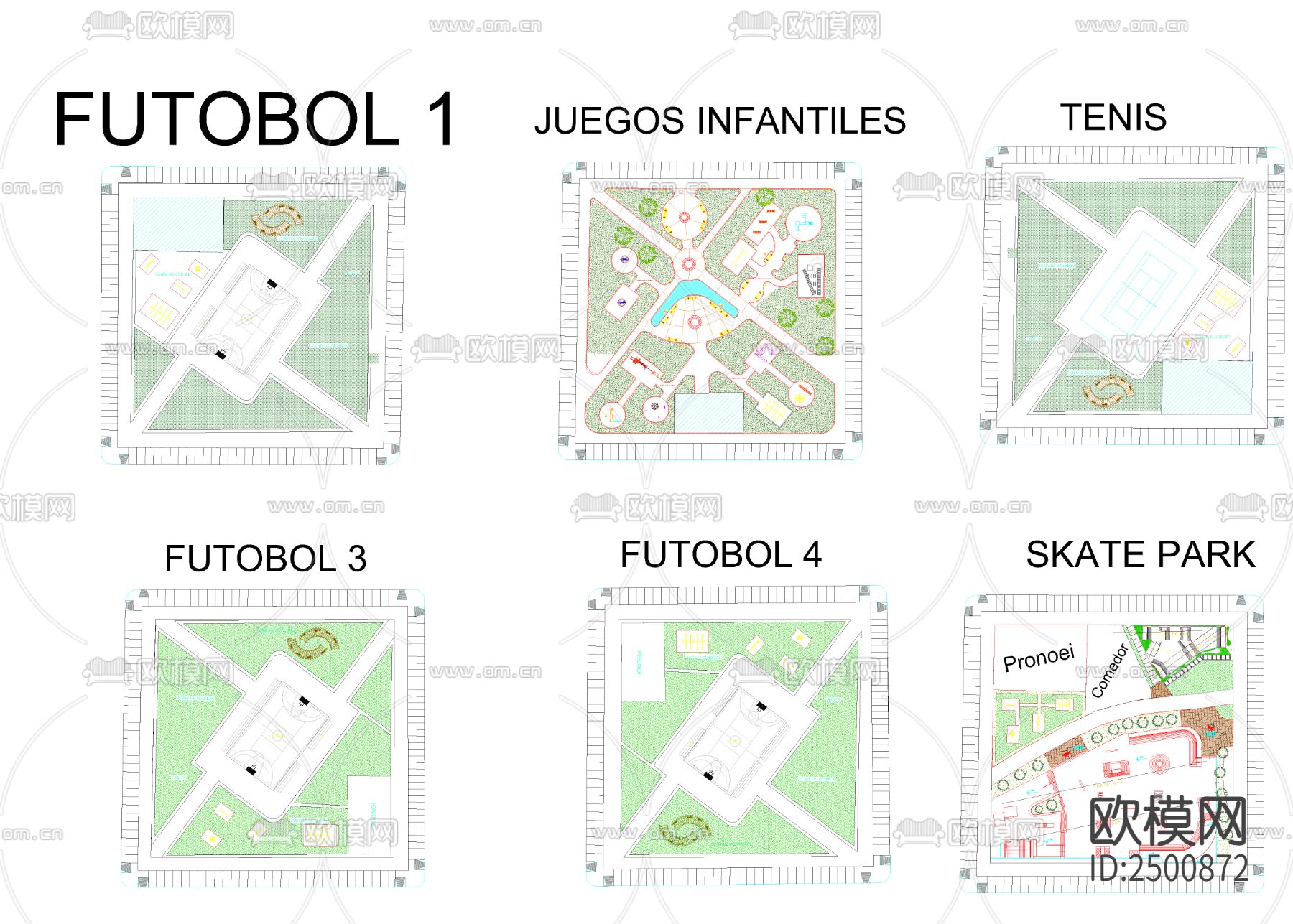 公园规划CAD施工图下载（渲染图5）