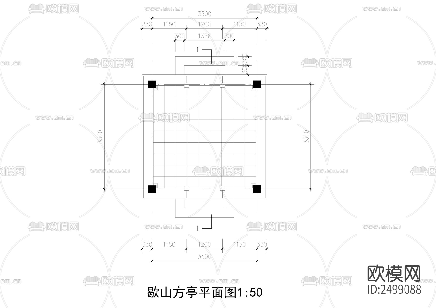歇山方亭节点大样下载（渲染图2）