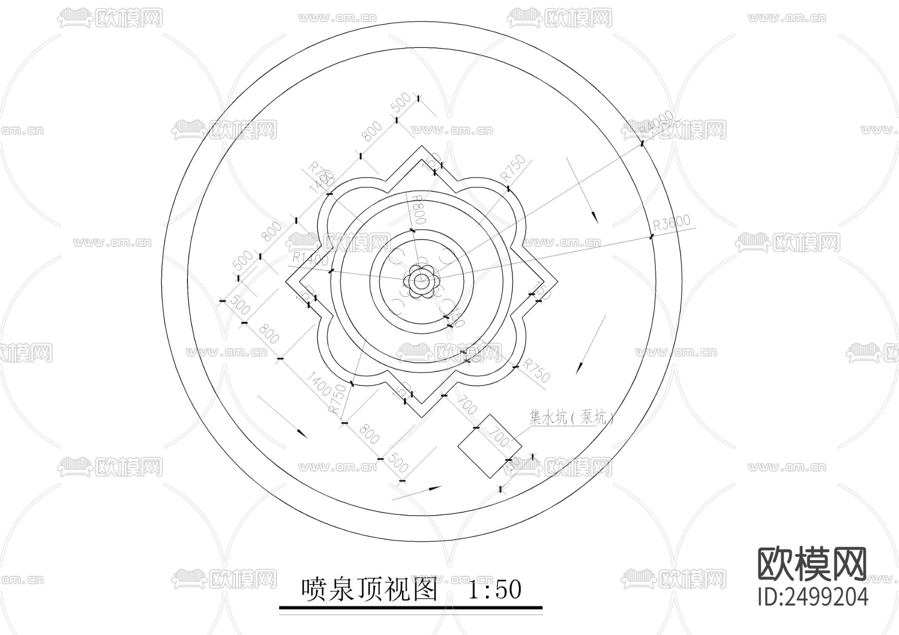 三层叠喷喷泉节点大样下载（渲染图4）