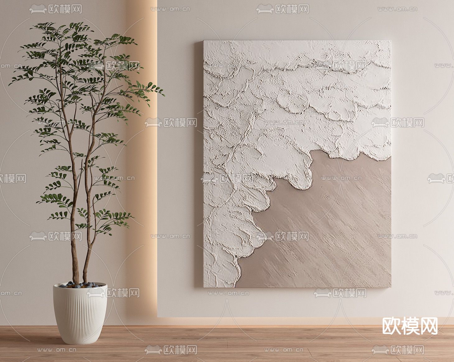 侘寂风装饰画 油画 肌理画3d模型下载_ID13008300_3dmax免费模型-欧模网