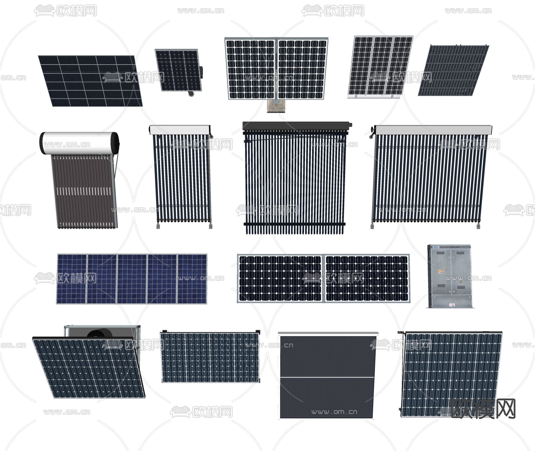 太阳能光伏面板su模型下载