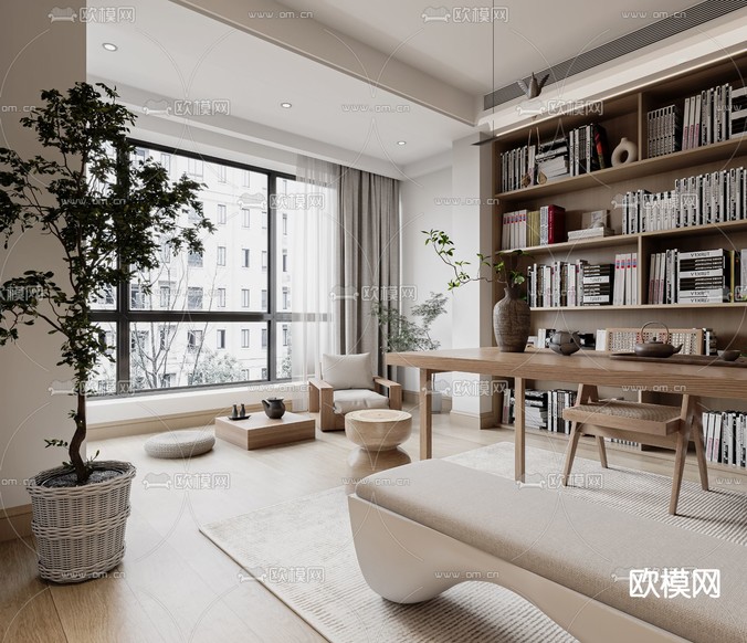 北欧客厅 餐厅3d模型下载(渲染图8)