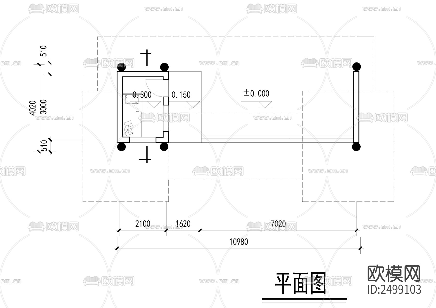 森林公园和水厂大门设计cad施工图下载（渲染图5）