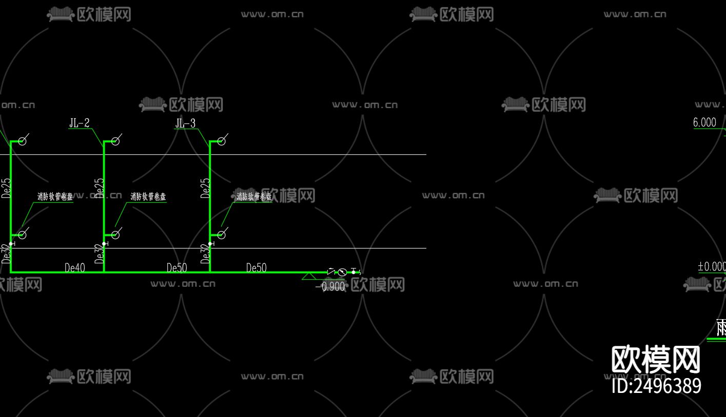 田集党群服务中心给排水cad施工图下载（渲染图4）