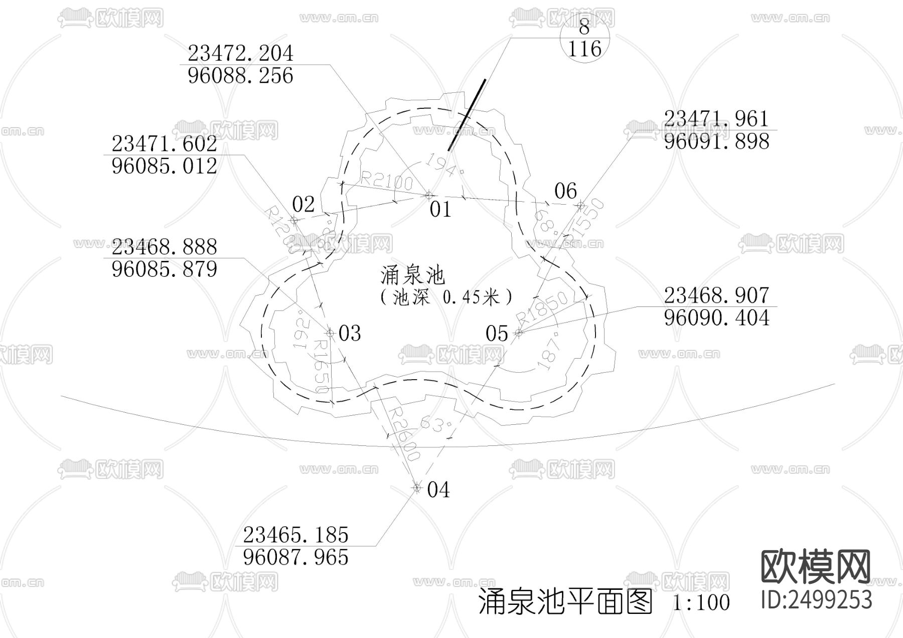 涌泉池、鱼池、泳池节点大样下载（渲染图5）