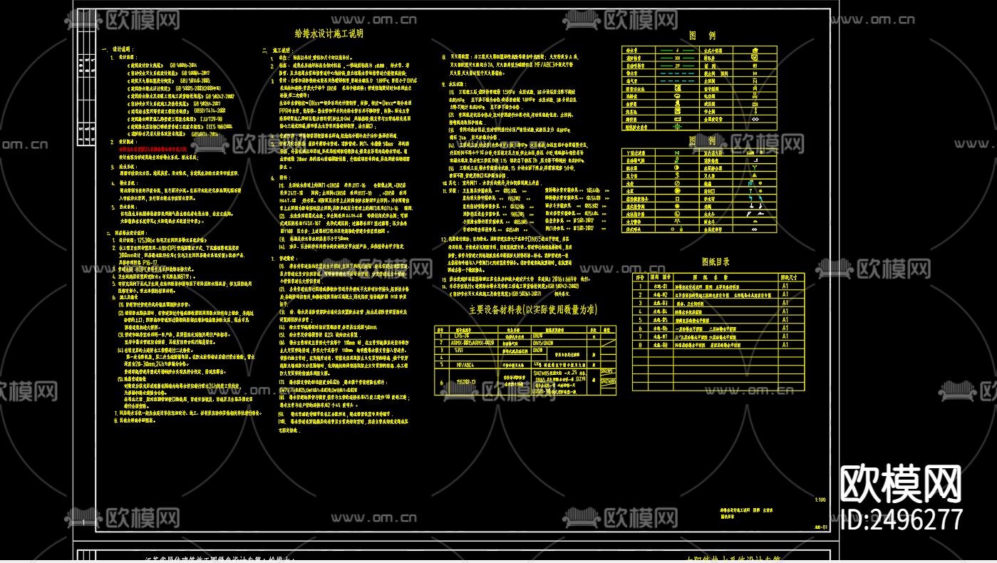 红星花园24号楼给排水cad施工图下载（渲染图2）