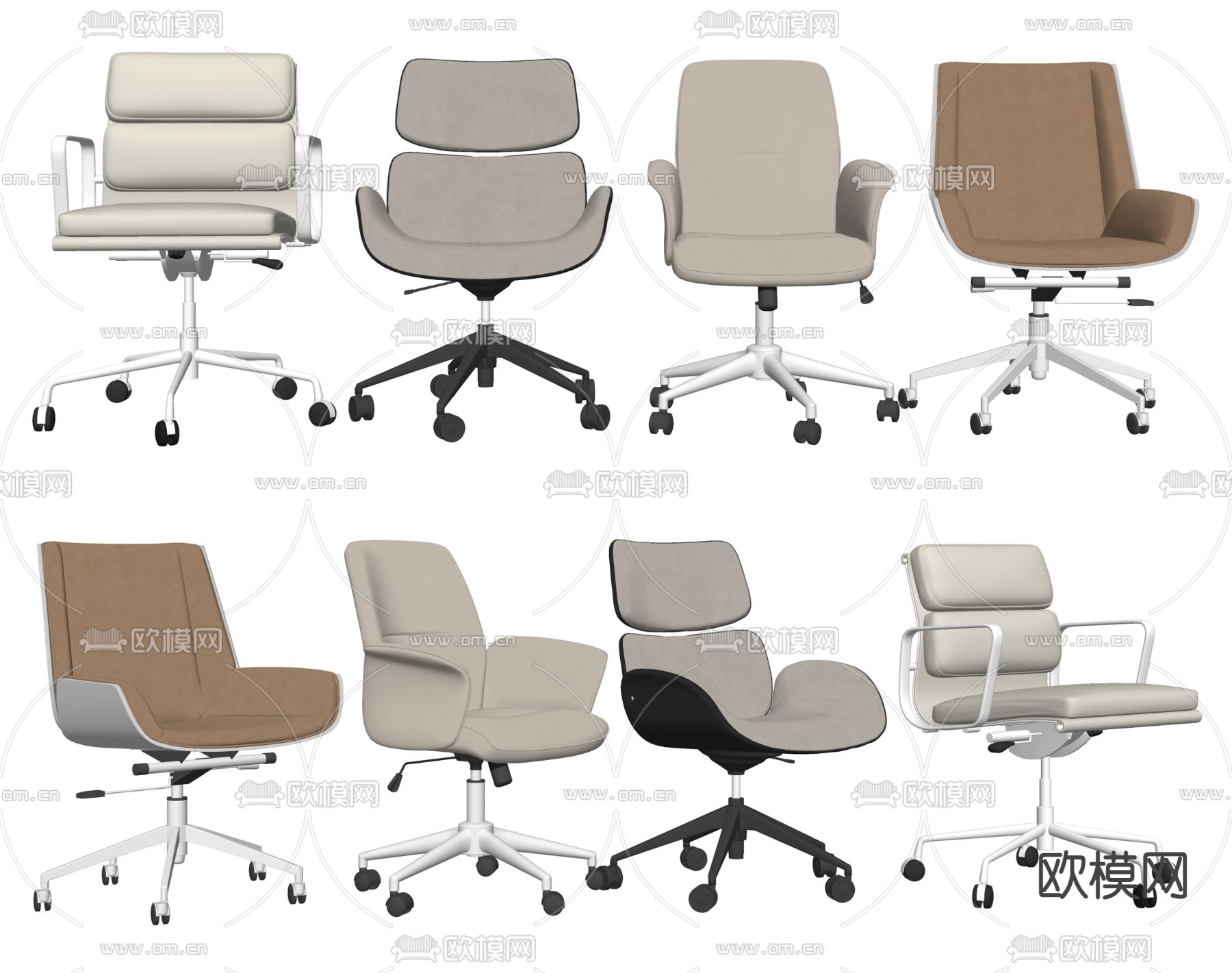 职员椅 办公椅su模型下载（渲染图2）
