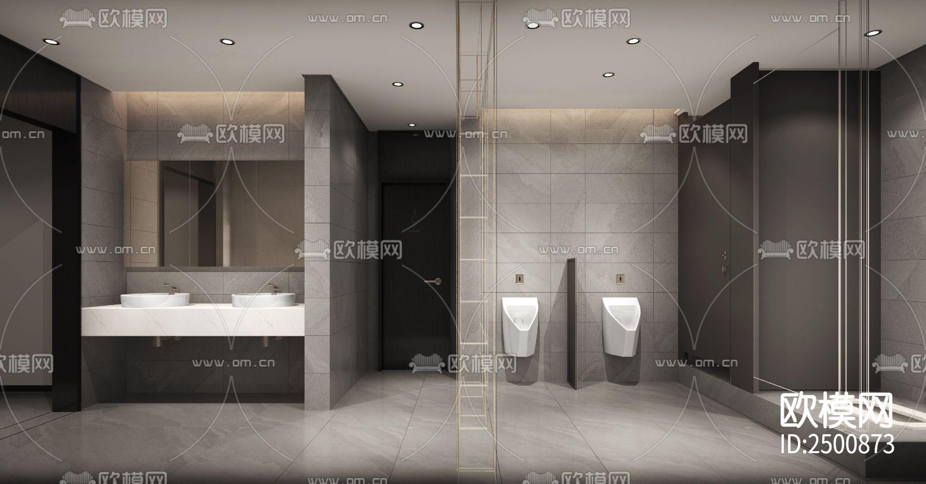 办公楼大厅CAD施工图下载（渲染图1）