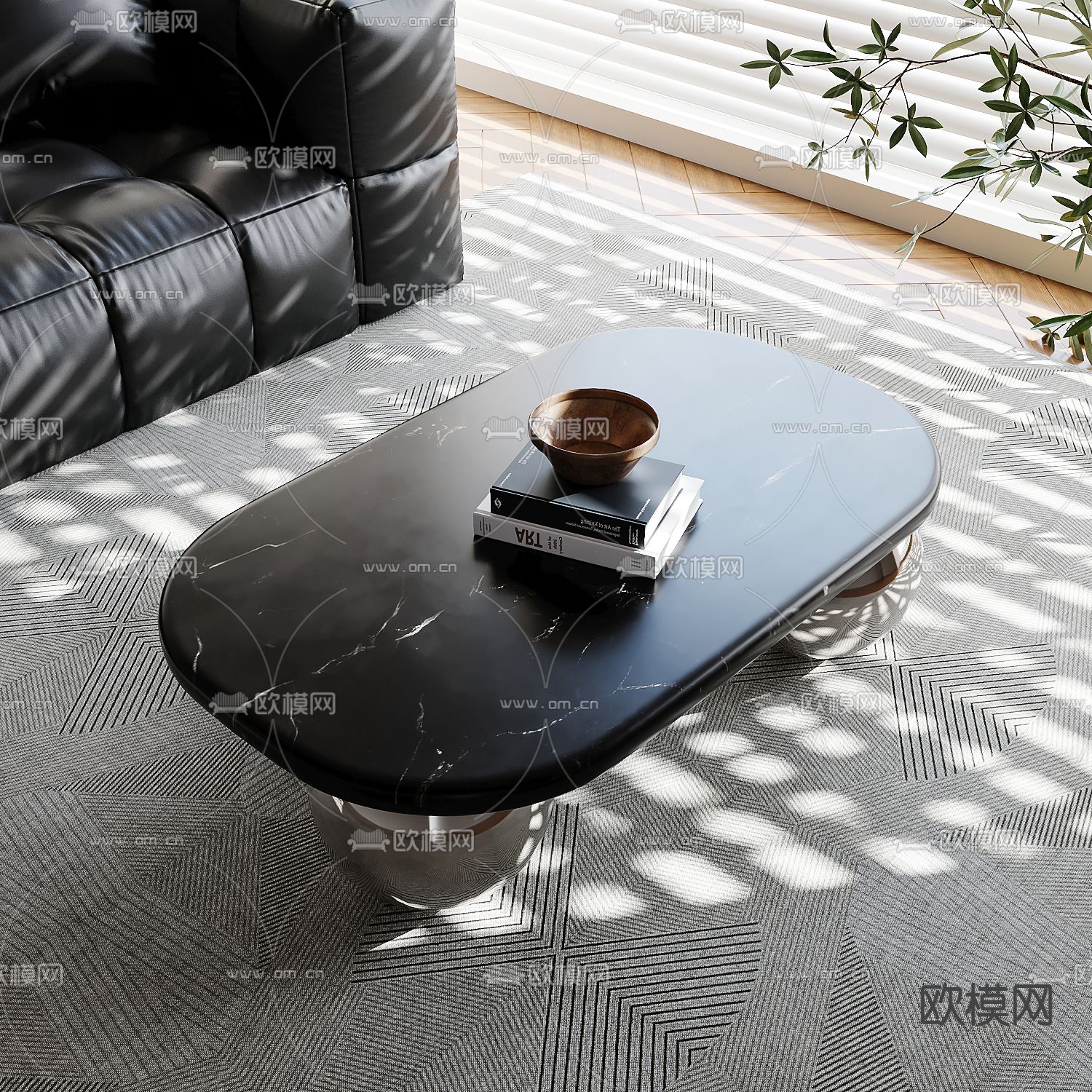 椭圆茶几3d模型下载_ID13009307_3dmax免费模型-欧模网