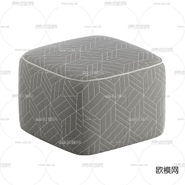 现代轻奢布艺沙发凳免费3d模型下载