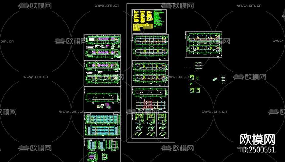 武术学校2号教学楼给排水及水灭火系CAD施工图下载(渲染图1)