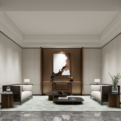  现代贵宾接待室su模型 