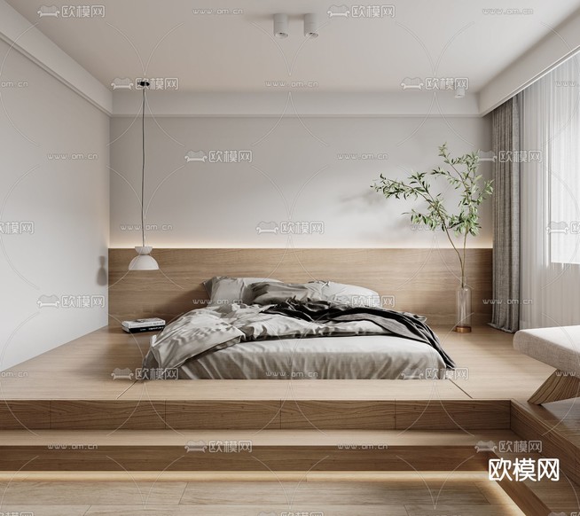 北欧客厅 餐厅3d模型下载(渲染图3)