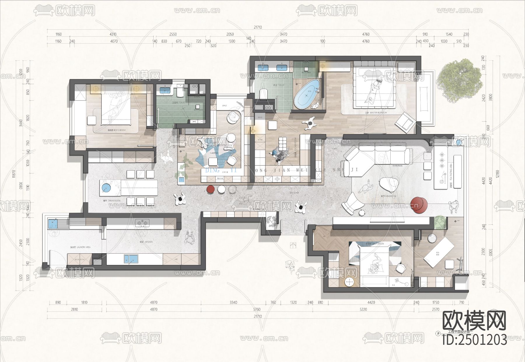 190平大平层CAD施工图下载