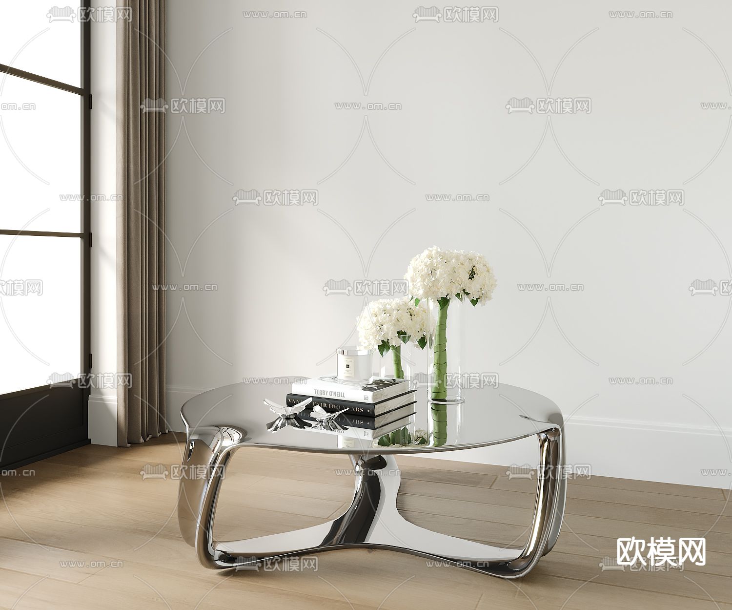 现代金属茶几su模型