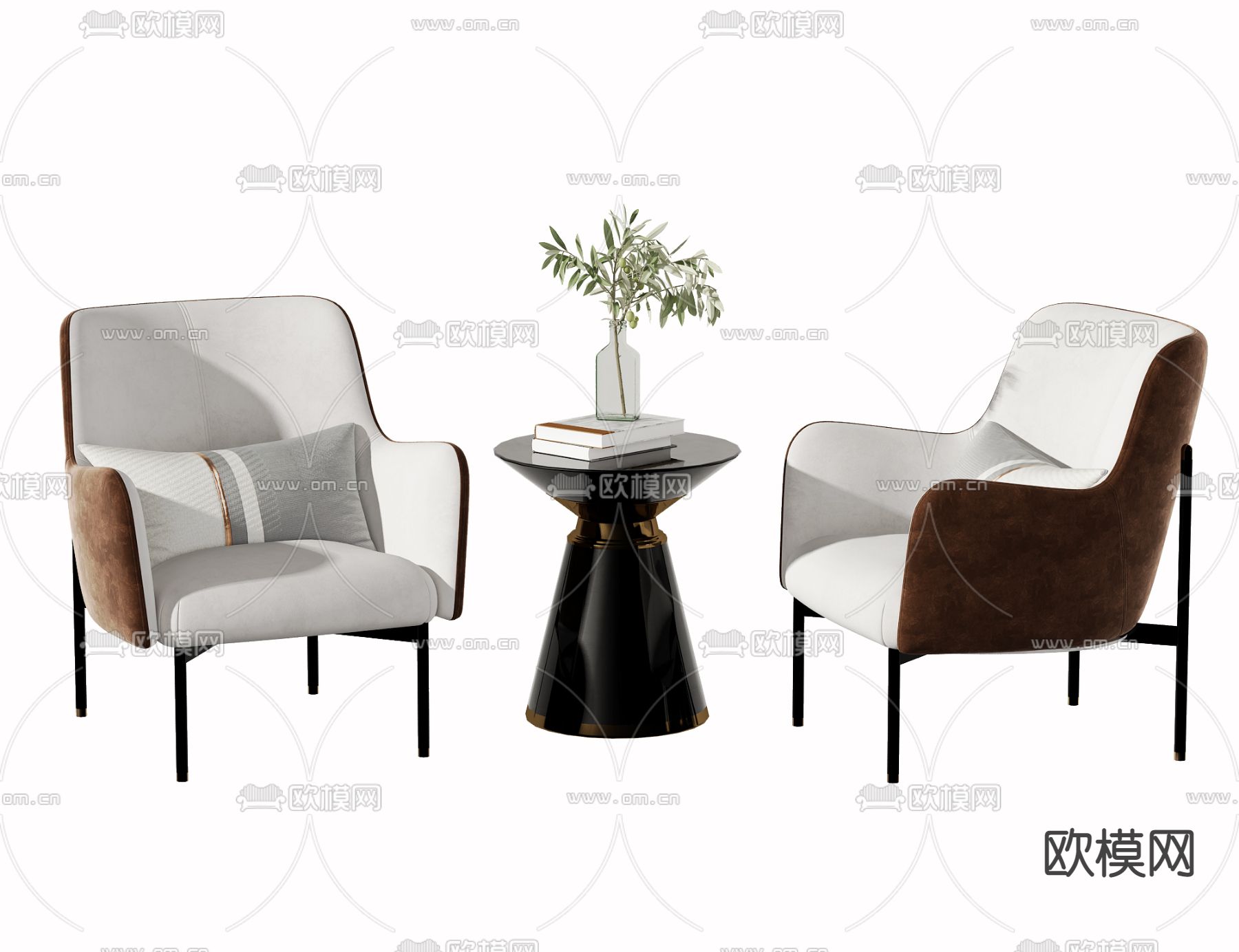轻奢风休闲桌椅3d模型下载