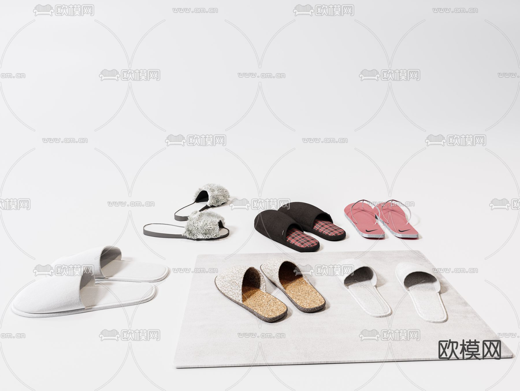 拖鞋 凉鞋 人字拖3d模型下载