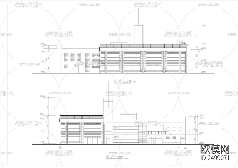 L型加圓形幼兒園CAD施工圖下載(渲染圖6)