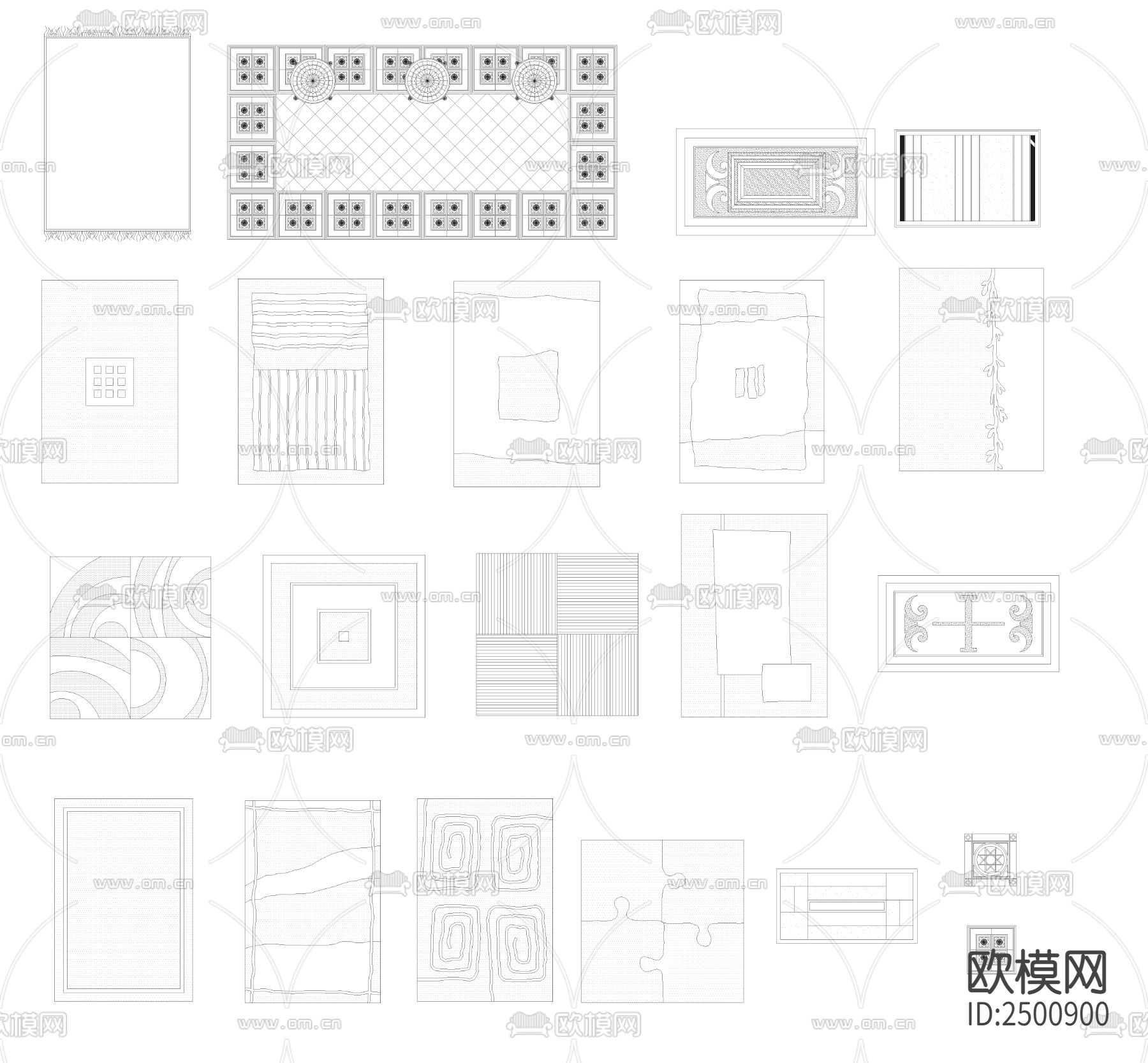 多种规划的地砖CAD施工图下载（渲染图6）