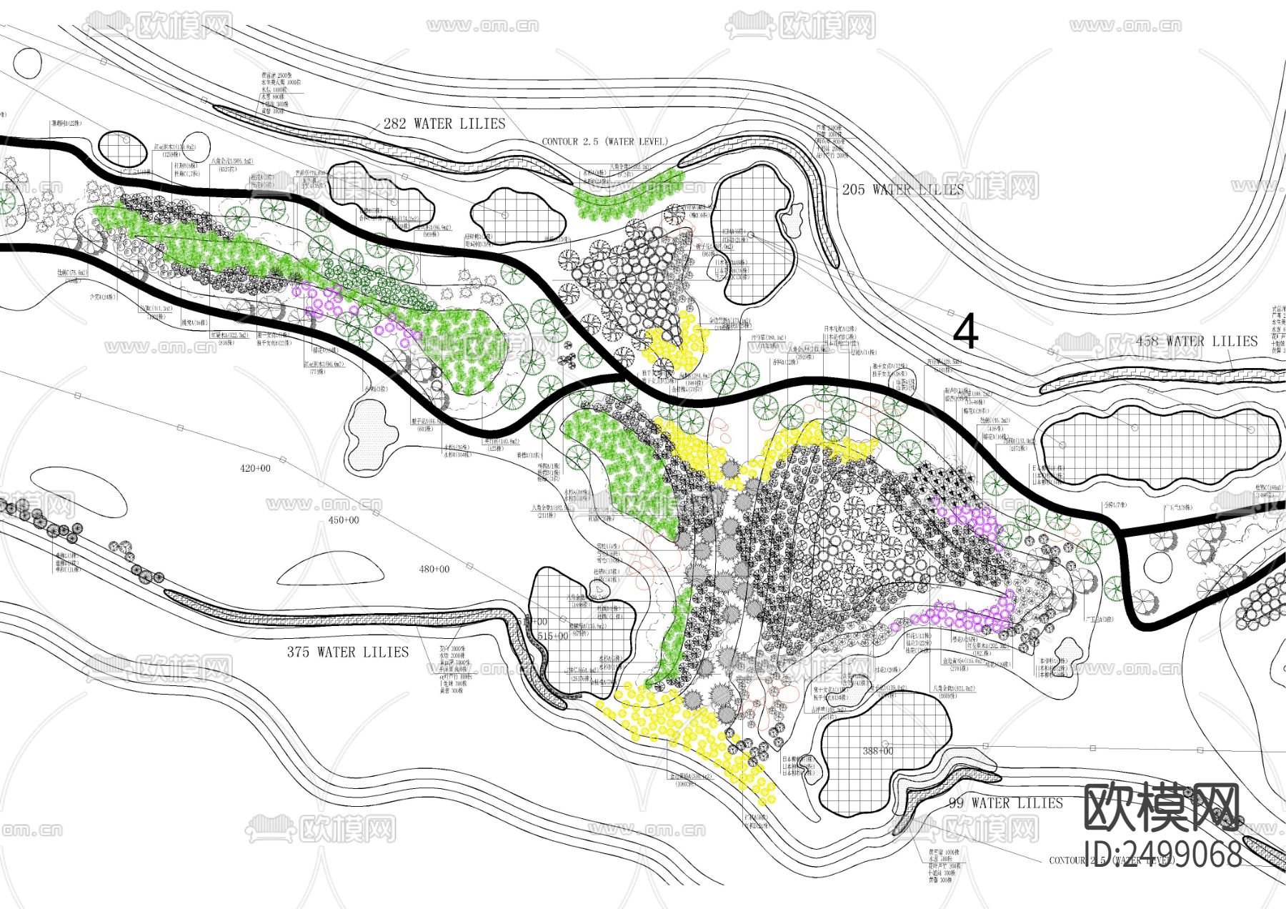 高尔夫球场CAD施工图下载（渲染图3）