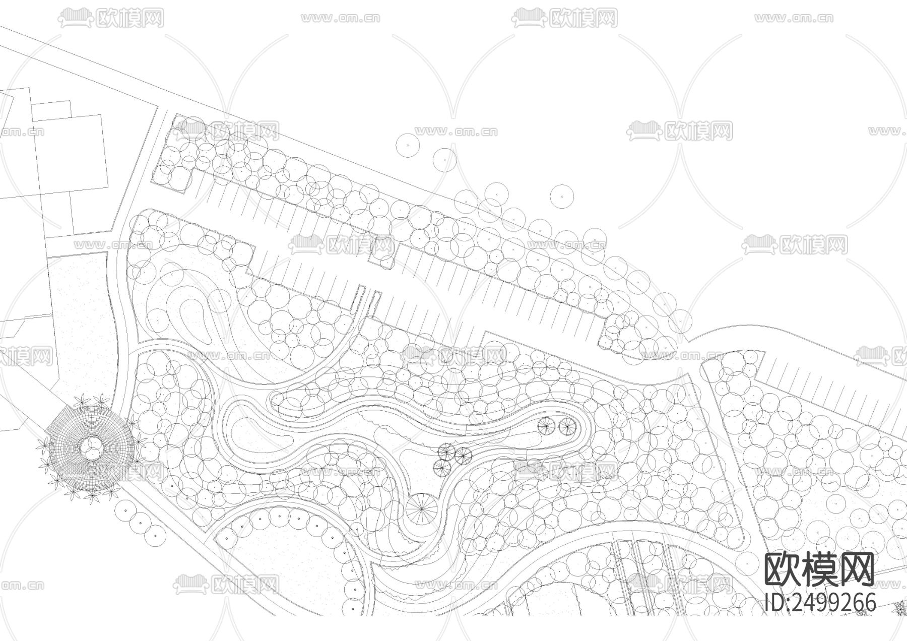 某公园景观cad施工图下载（渲染图1）
