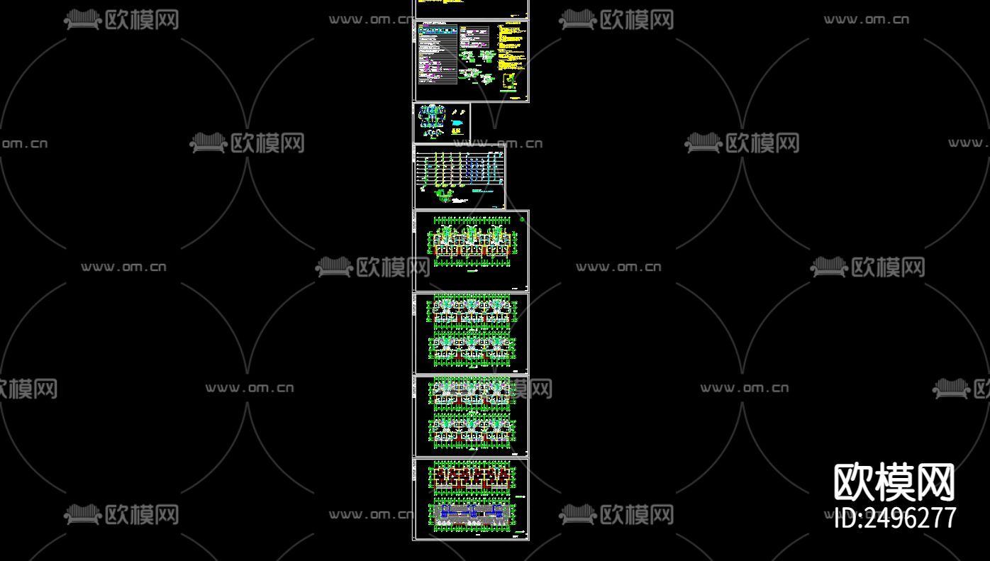 红星花园24号楼给排水cad施工图下载（渲染图1）