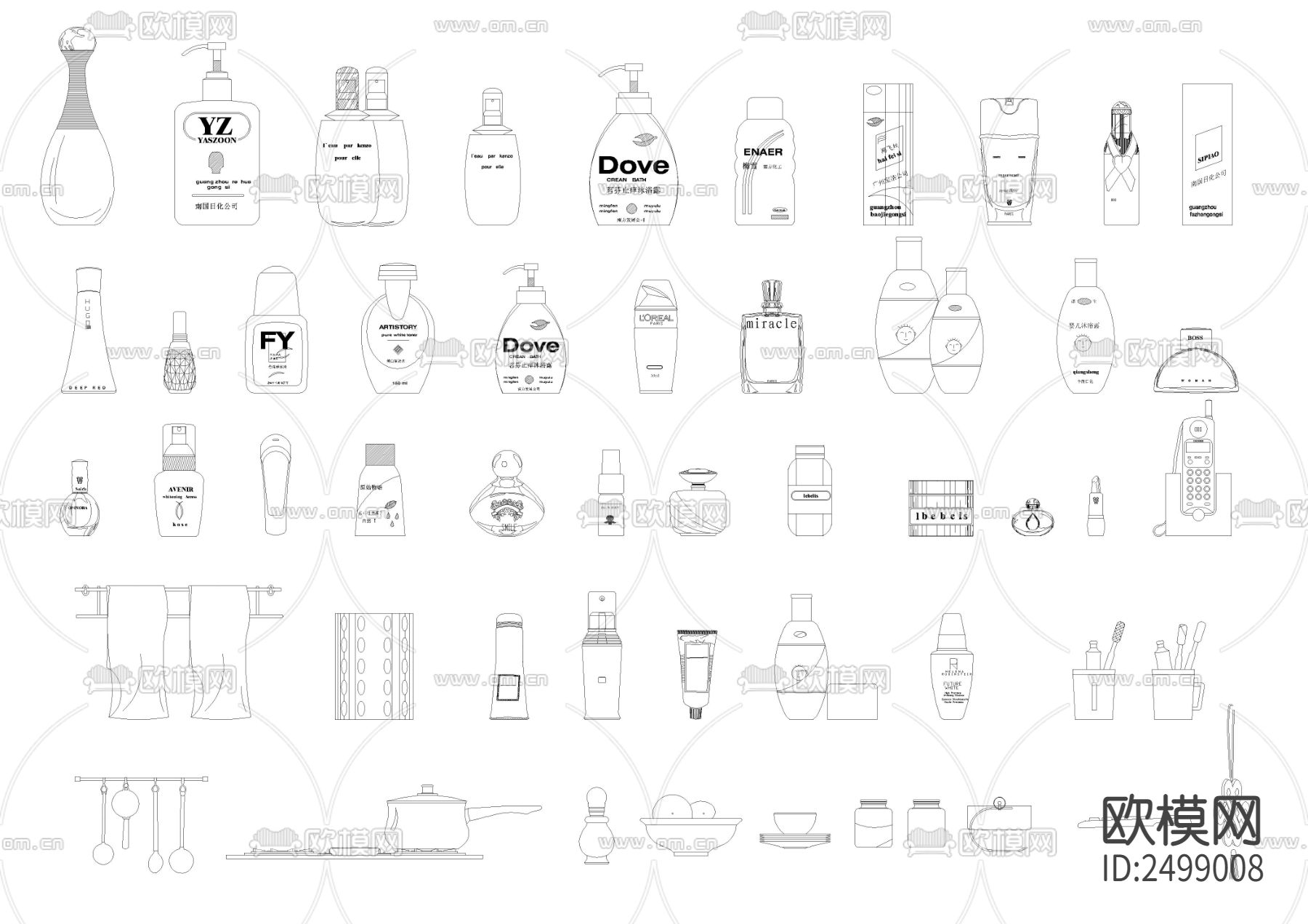 百款立面装饰品模块CAD图库下载（渲染图5）