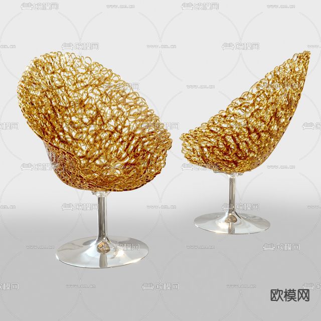 后现代轻奢创意休闲椅免费3d模型下载