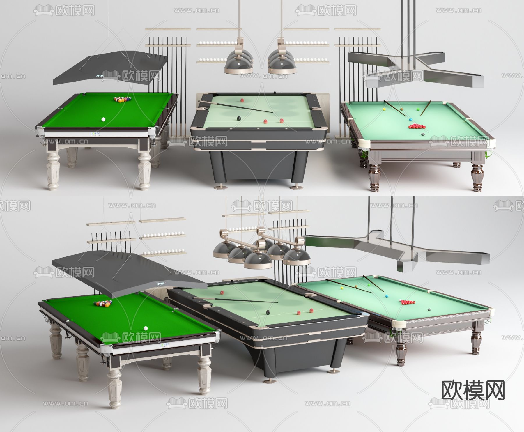 桌球 台球桌3d模型下载