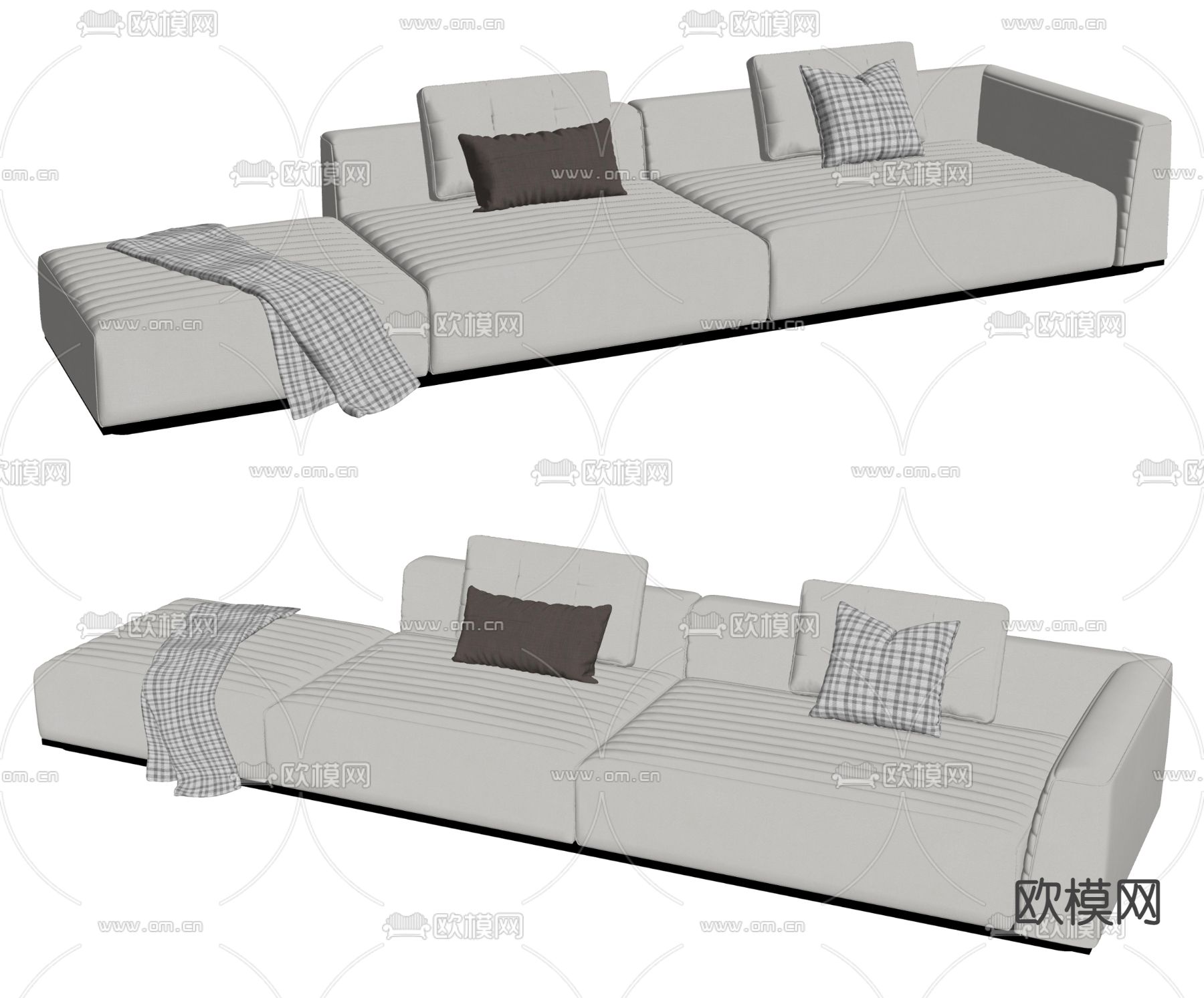 Minotti 多人沙发su模型下载（渲染图2）