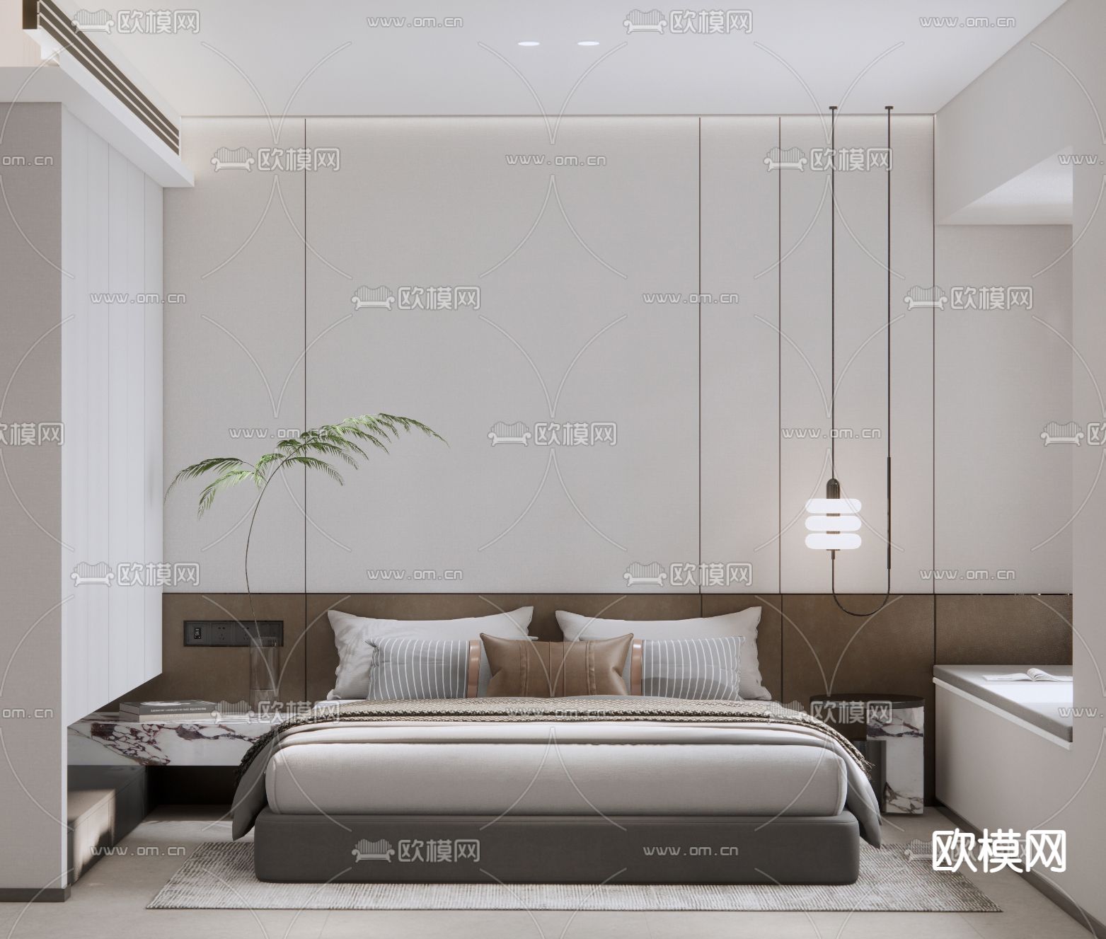 现代卧室su模型