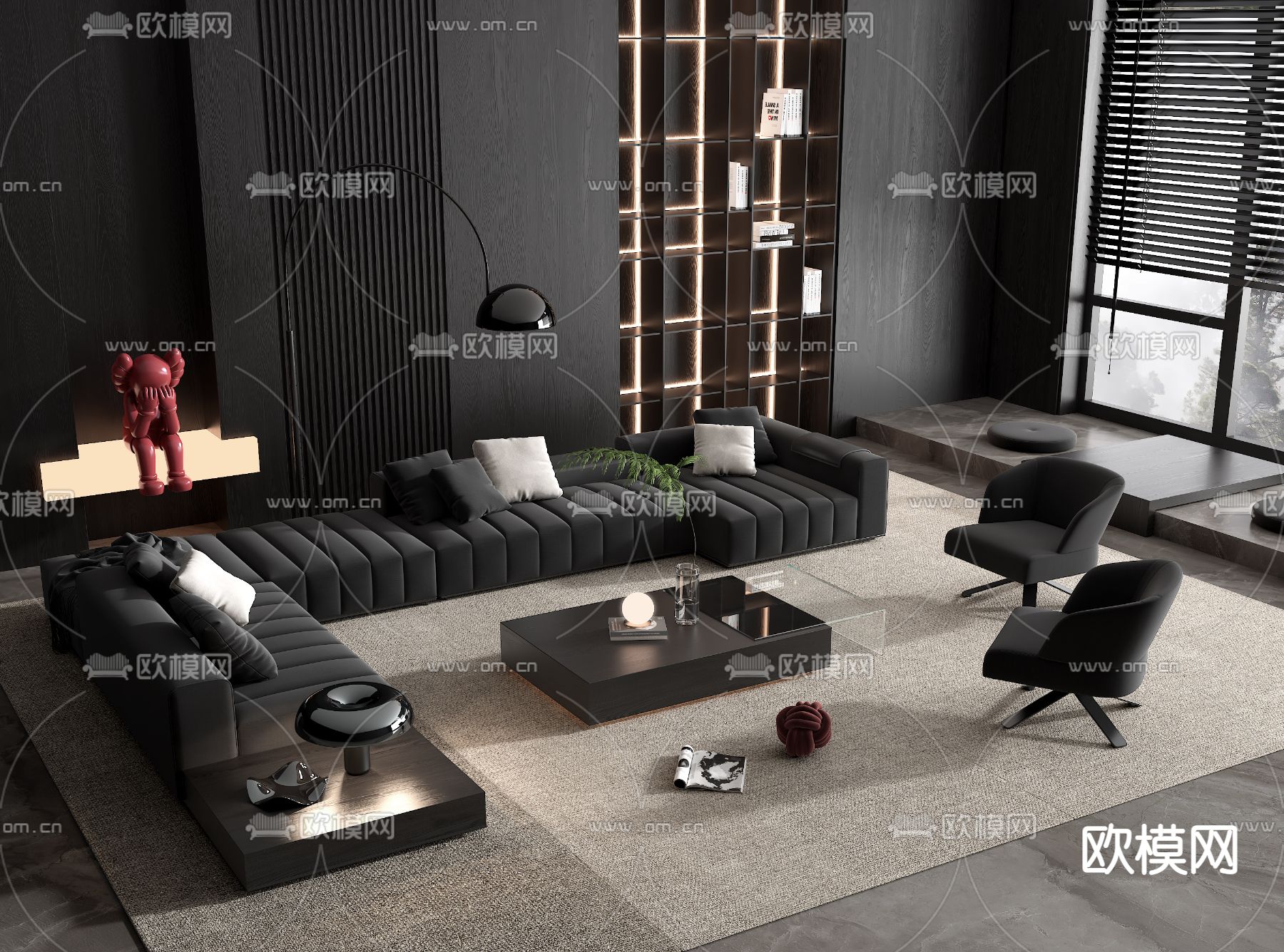Minotti 组合沙发3d模型下载（渲染图1）