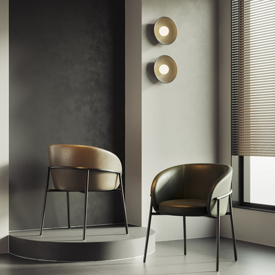 现代皮革单椅 椅子su模型