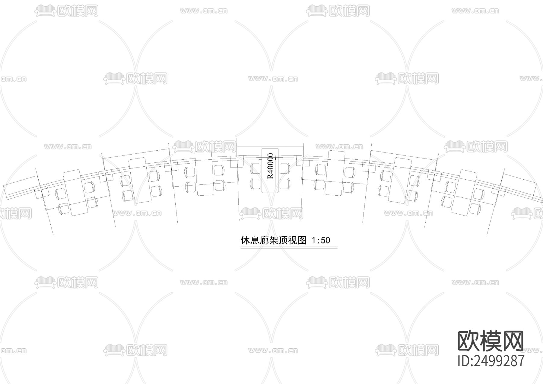 休息廊架CAD节点大样下载（渲染图2）