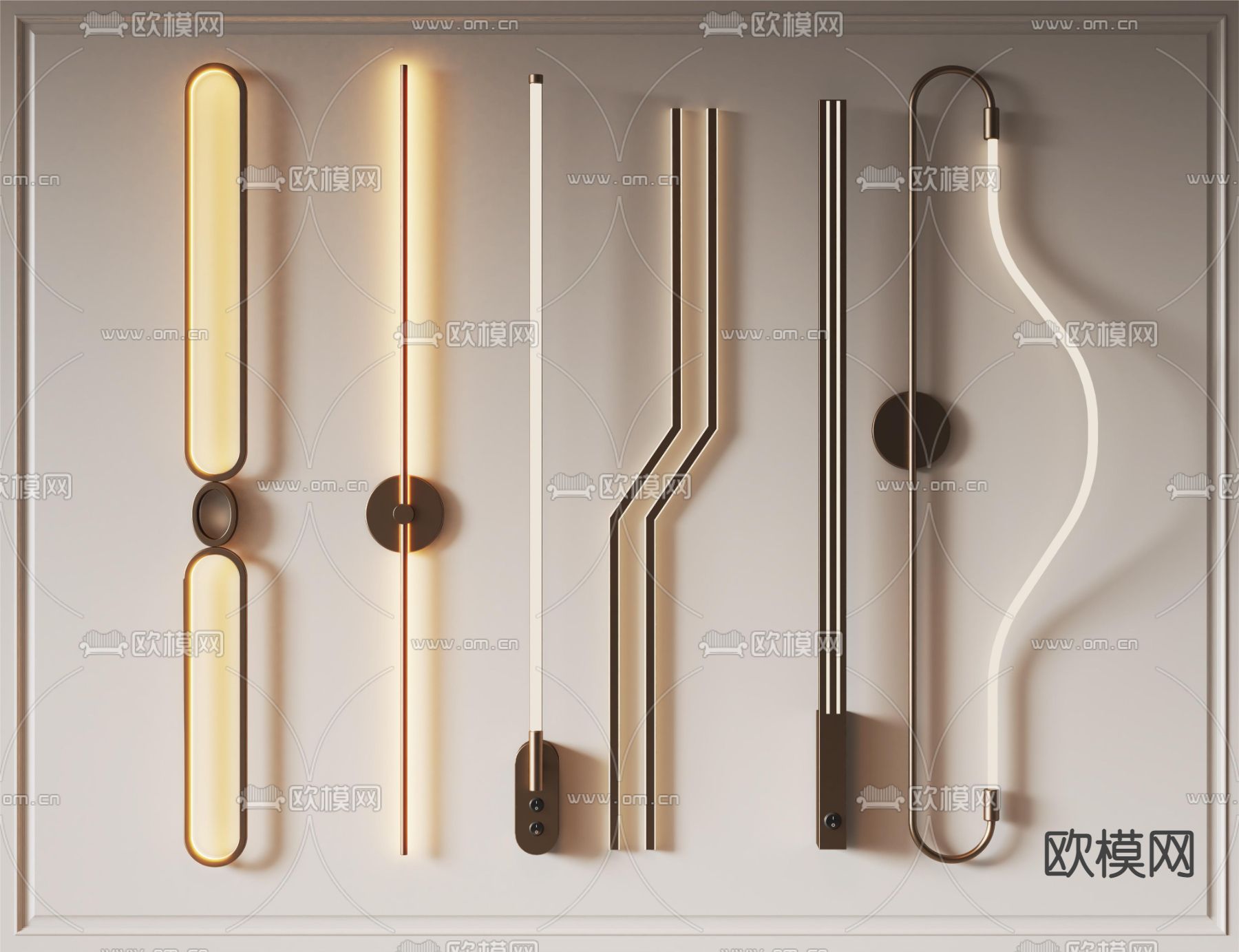 线性壁灯3d模型下载