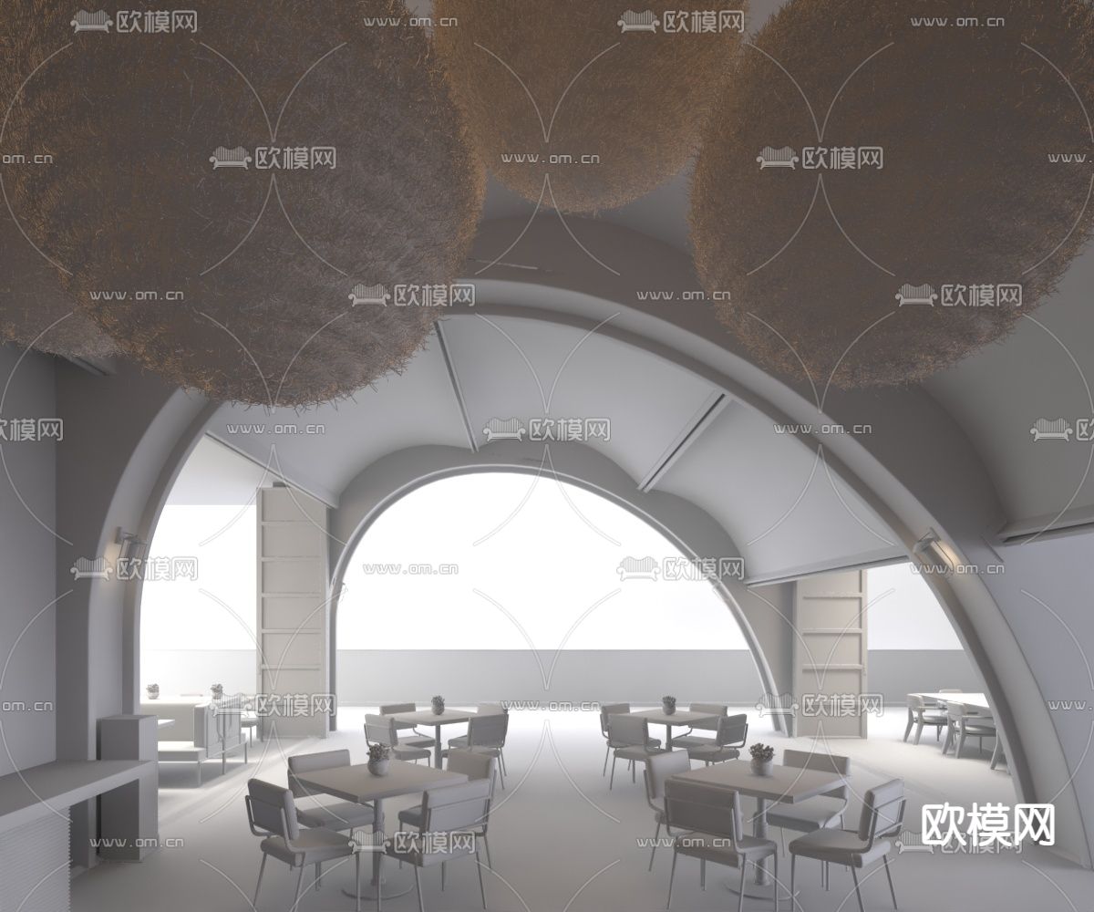 YANG设计 酒店自助餐厅3d模型