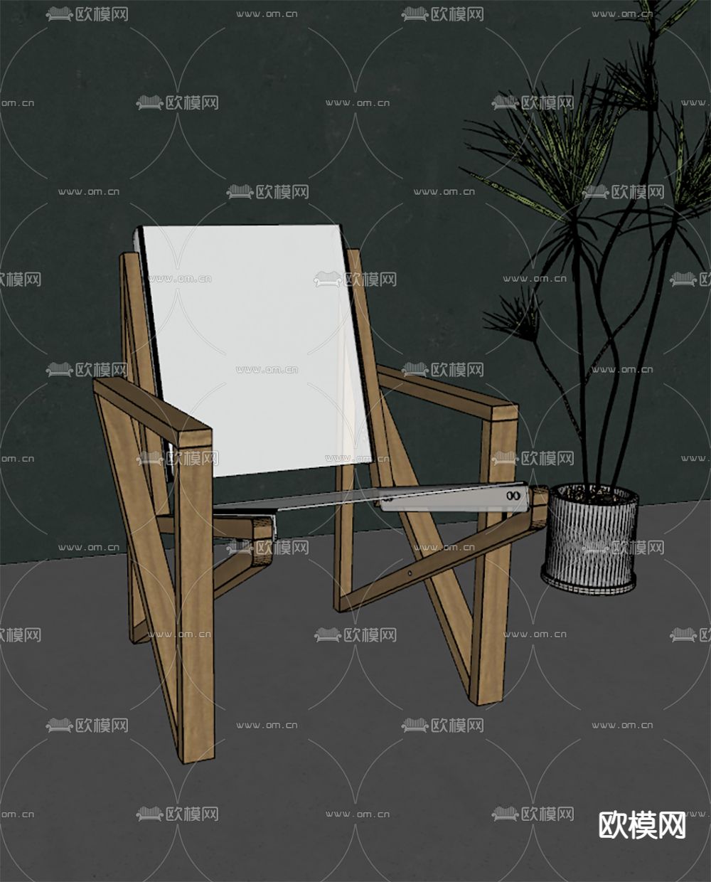 Minotti 休闲椅su模型下载（渲染图2）