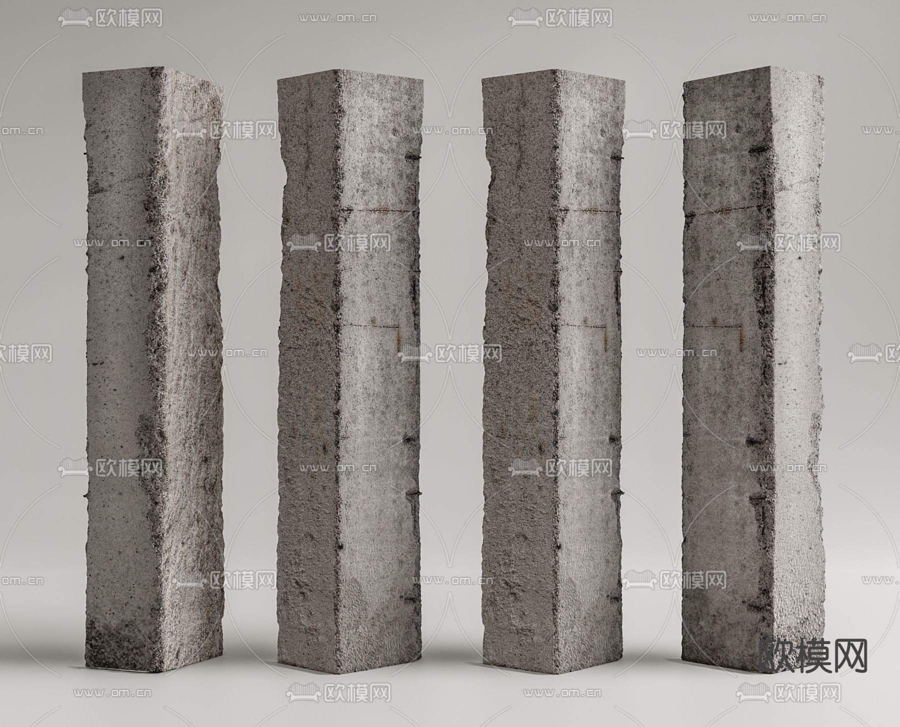 现代混凝土柱su模型下载（渲染图1）