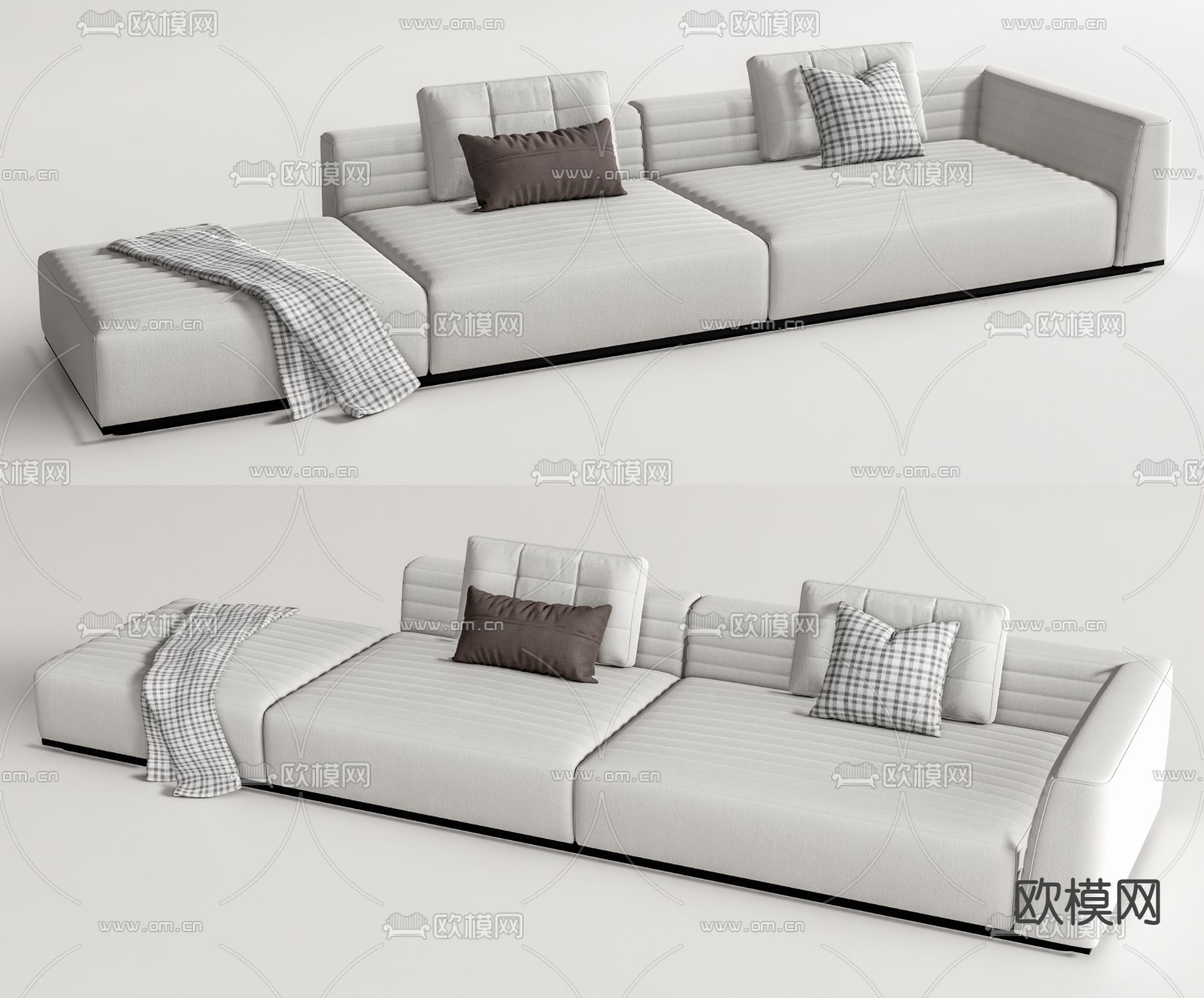 Minotti 多人沙发su模型下载（渲染图1）