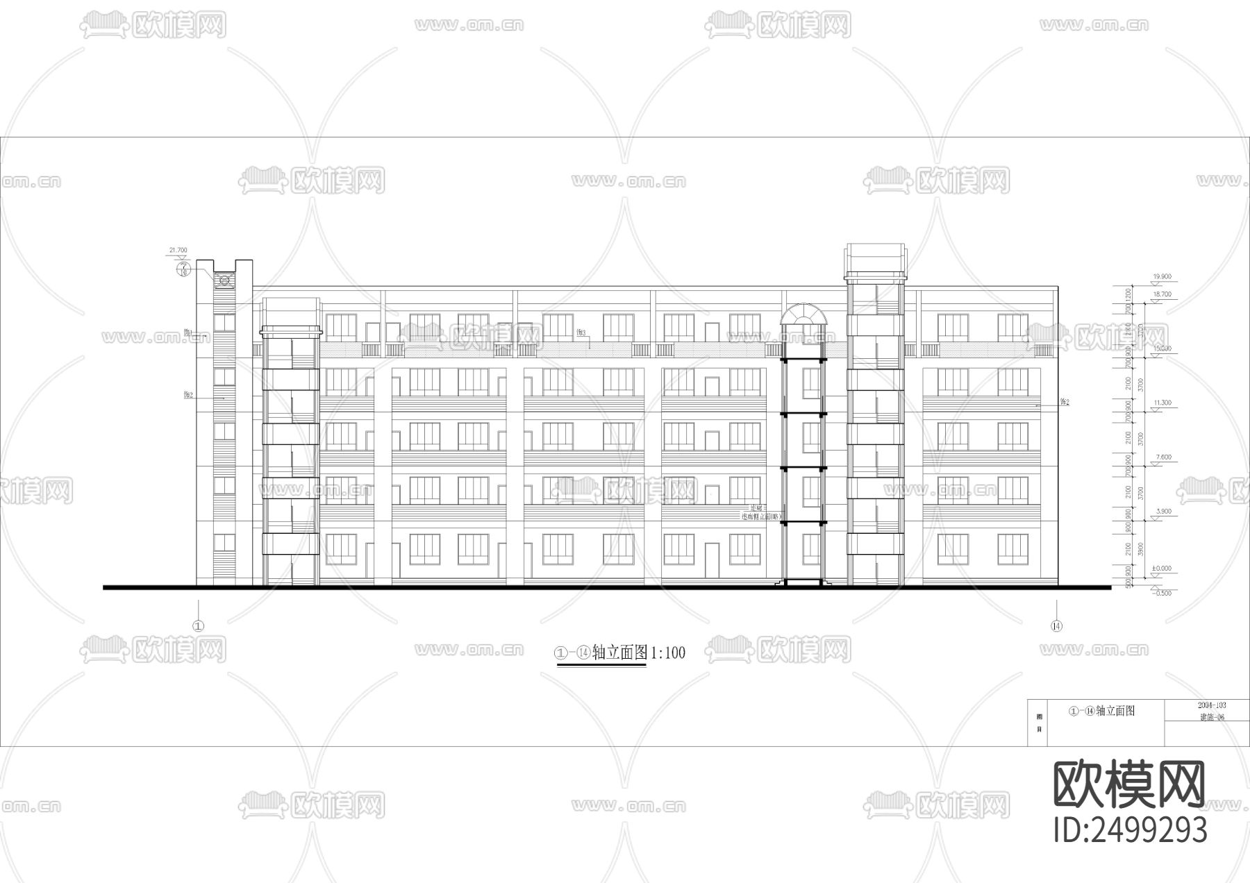 中学教学实验楼CAD施工图下载（渲染图3）