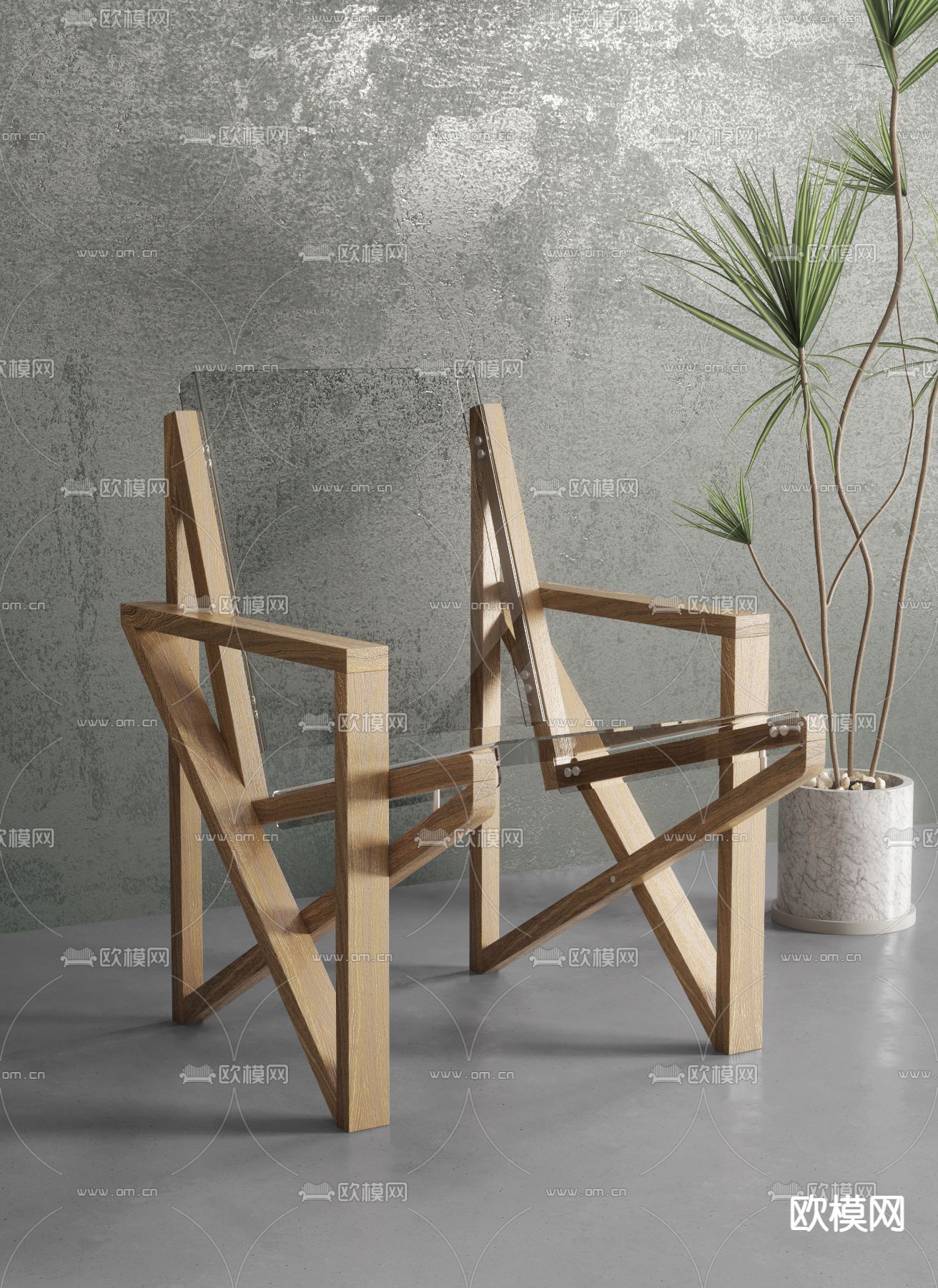 Minotti 休闲椅su模型下载（渲染图1）