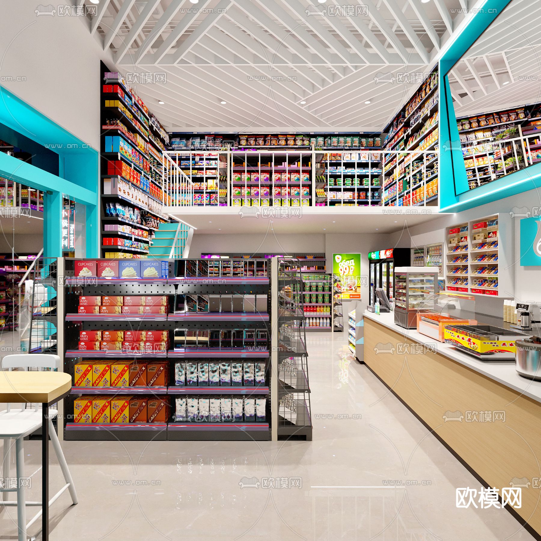 便利店 零食商店3d模型下载（渲染图1）