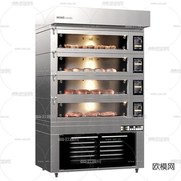 商用披萨烤箱 烤箱3d模型下载(渲染图4)