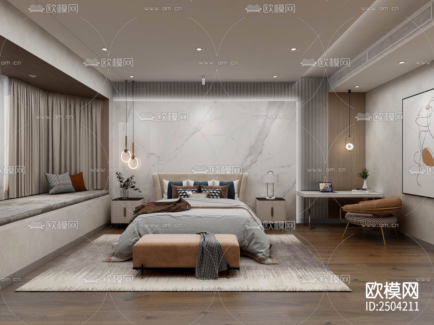 700㎡五层别墅室内CAD施工图下载（渲染图4）