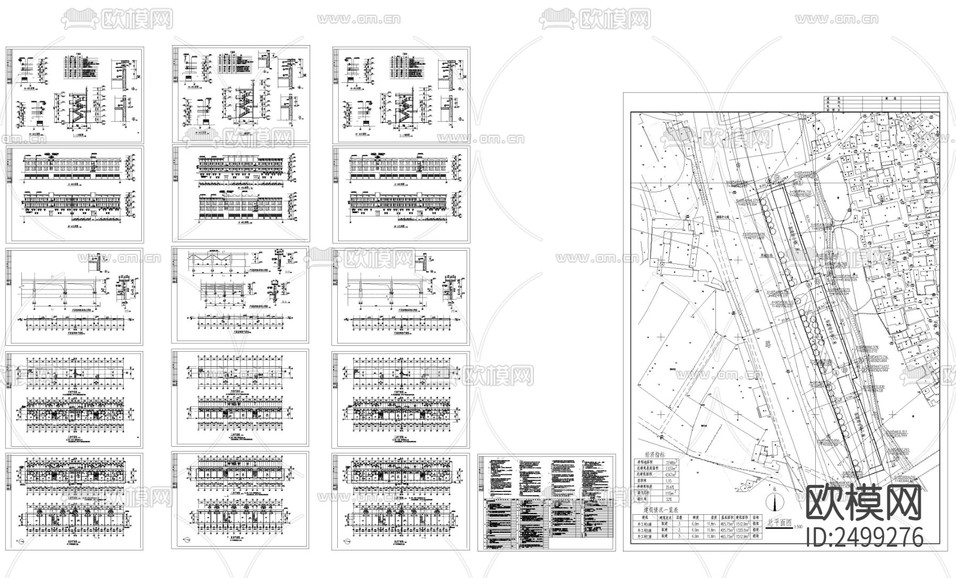 鄉(xiāng)村綜合樓建筑CAD施工圖下載(渲染圖1)